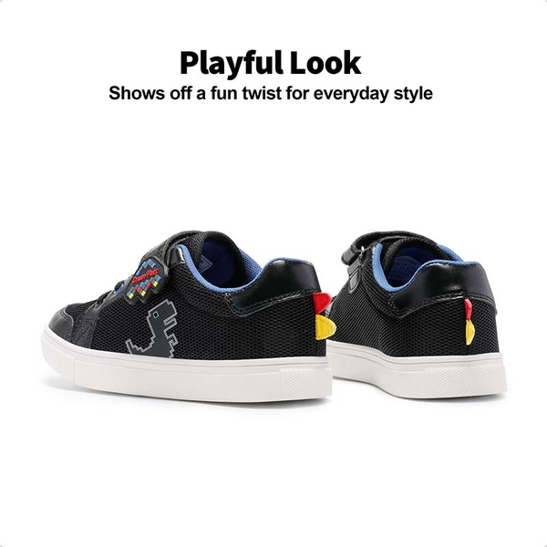 [Storybook Rainbow] Kids Breathable Fun Design Sneakers - BLACK - 4